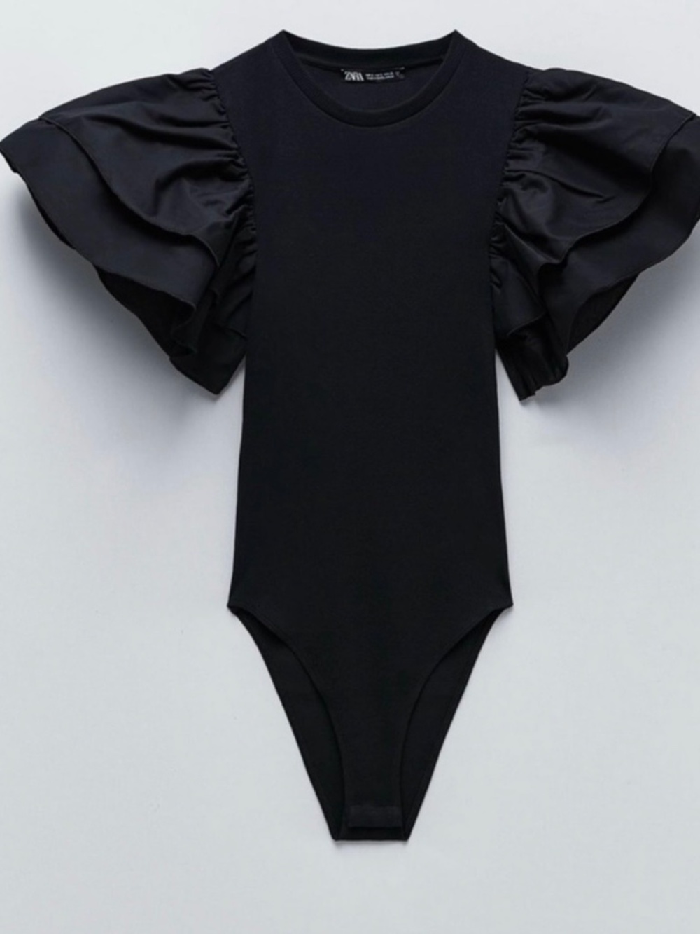 Zara Ruffled Sleeve Bodysuit- Size Large